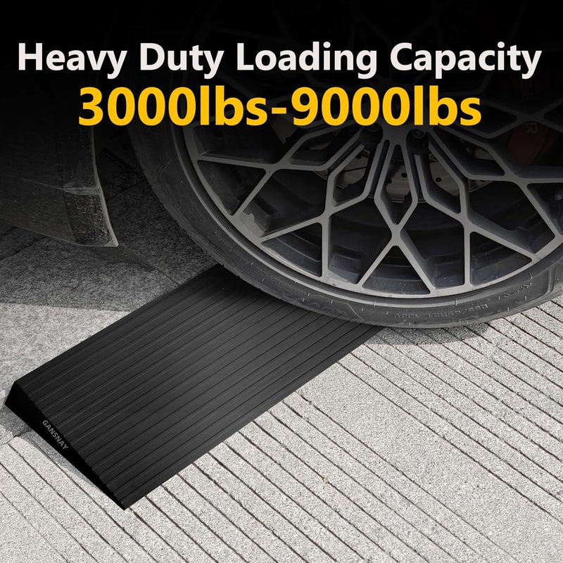 GANSNAY 1.2" Rise Threshold Ramps for Doorways, Driveways, Heavy Duty Solid Rubber 5000lbs Capacity, Non-Slip & Cuttable Handicap Ramp for Wheelchairs, Scooters, Strollers, Curbs- 1.2″Rise (35″×7.9″) - Image 5